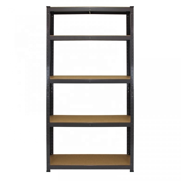 5 Tier black Silver Metal Storage Rack Shelving non-Wire Shelf Kitchen Office Unit Stand shelving