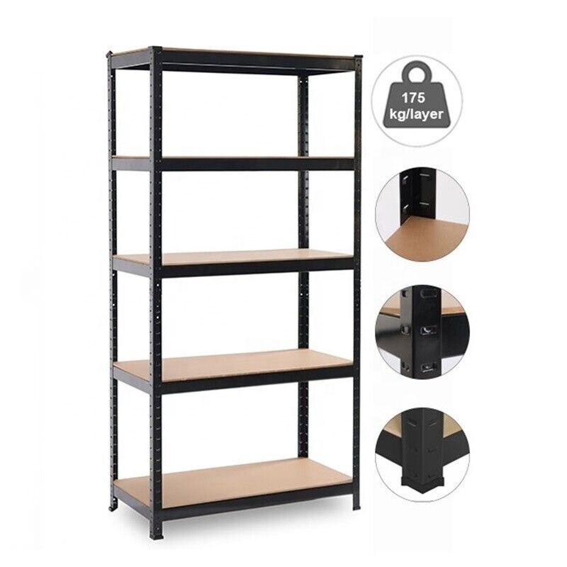 metal STORAGE SHELVES 4 TIER GARAGE SHELVING SHED ORGANISER SHOP OFFICE RACK Adjustable Storage Rack