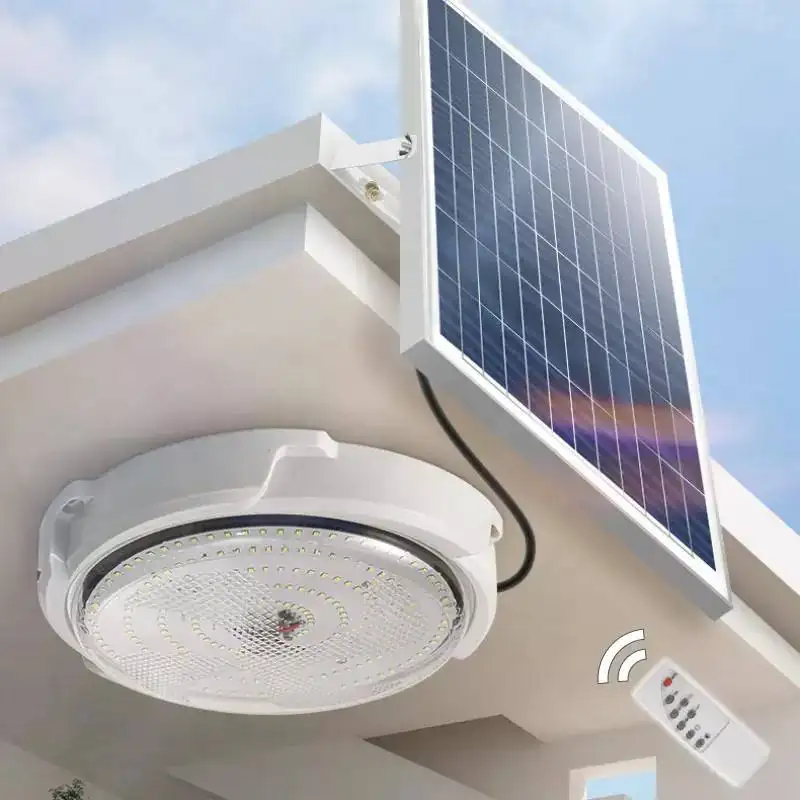 Waterproof Ip65 Outdoor Garden Indoor 50W 100W 150W 200W 300W Intelligent Solar LED Ceiling Light With Solar Panel