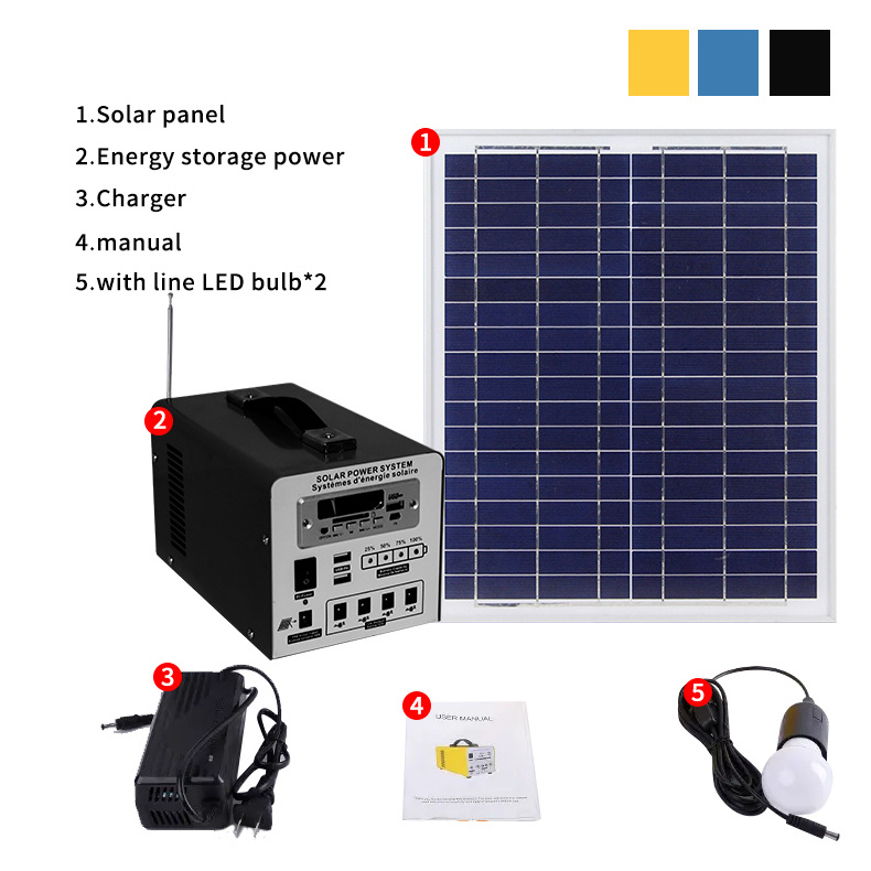 Portable Power Station Outdoor DC USB Mobile Supply 128Wh 256Wh Solar Generator High Power Energy Storage System With Radio