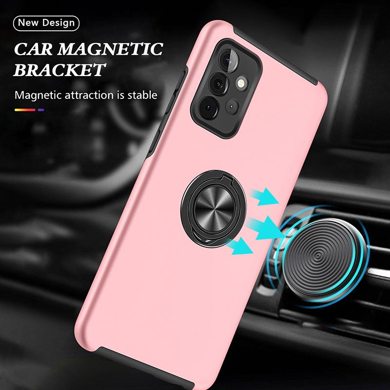 Light Weight Magnetic TPU PC Phone Case for Samsung Galaxy A72 Cover with Ring Holder