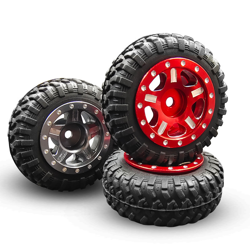 4pcs YH RC metal wheels and rubber tires for Kyosho miniz Remote Control car 1/18 Wrangler 4x4 climbing car modification