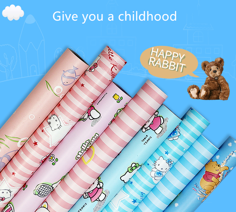 Cartoon hello kitty doraemon wall paper rolls for children room kids wallpaper