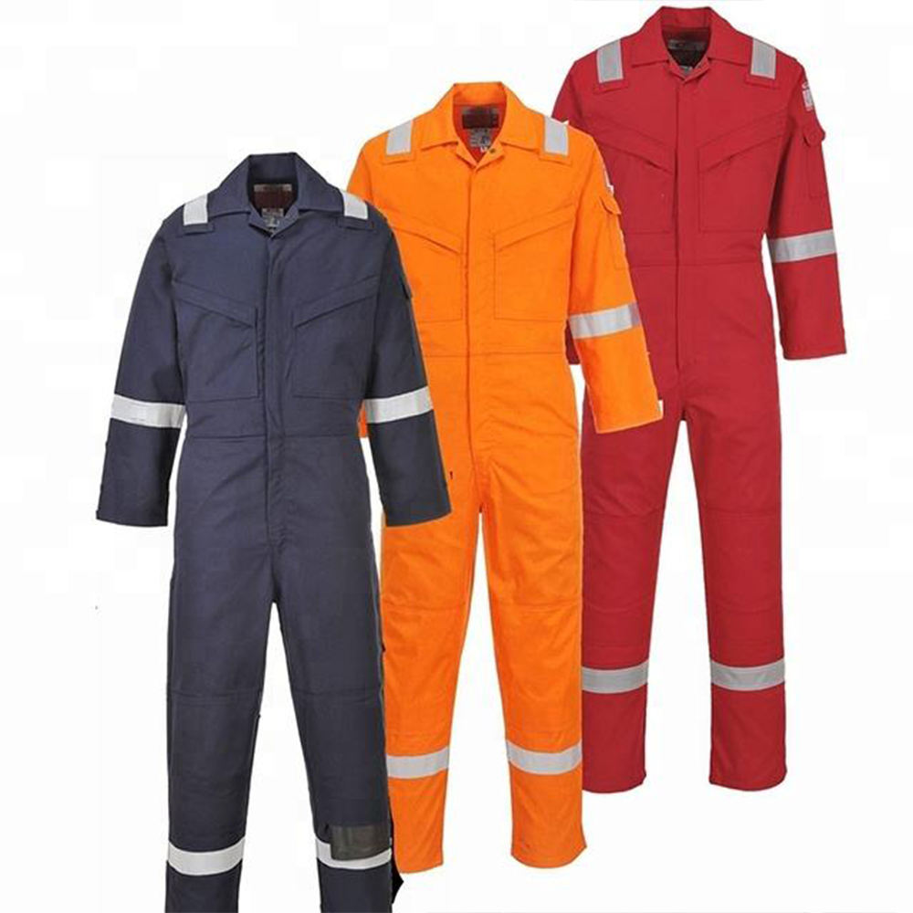 Custom Logo Fire Resistant Overall Mining Construction Safety Clothing Suits Workwear Uniform FRC FR Flame Retardant Coverall