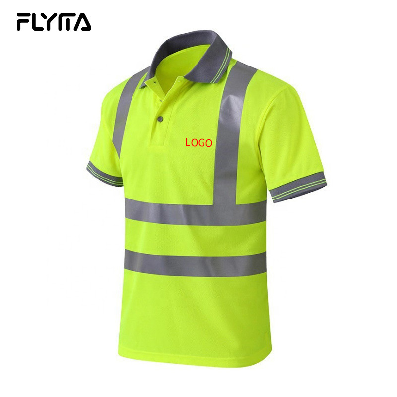 Custom High Visible Safety Vest Short Sleeve Security Work 3M Reflective Safety Clothing For Men