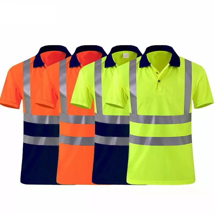 Custom High Visible Safety Vest Short Sleeve Security Work 3M Reflective Safety Clothing For Men