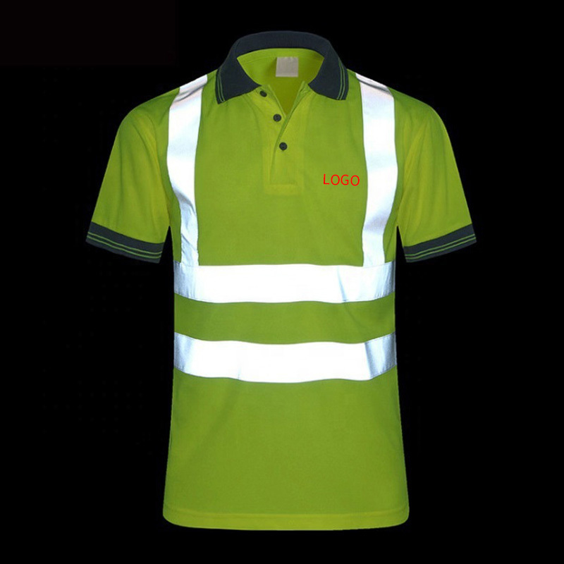 Custom High Visible Safety Vest Short Sleeve Security Work 3M Reflective Safety Clothing For Men