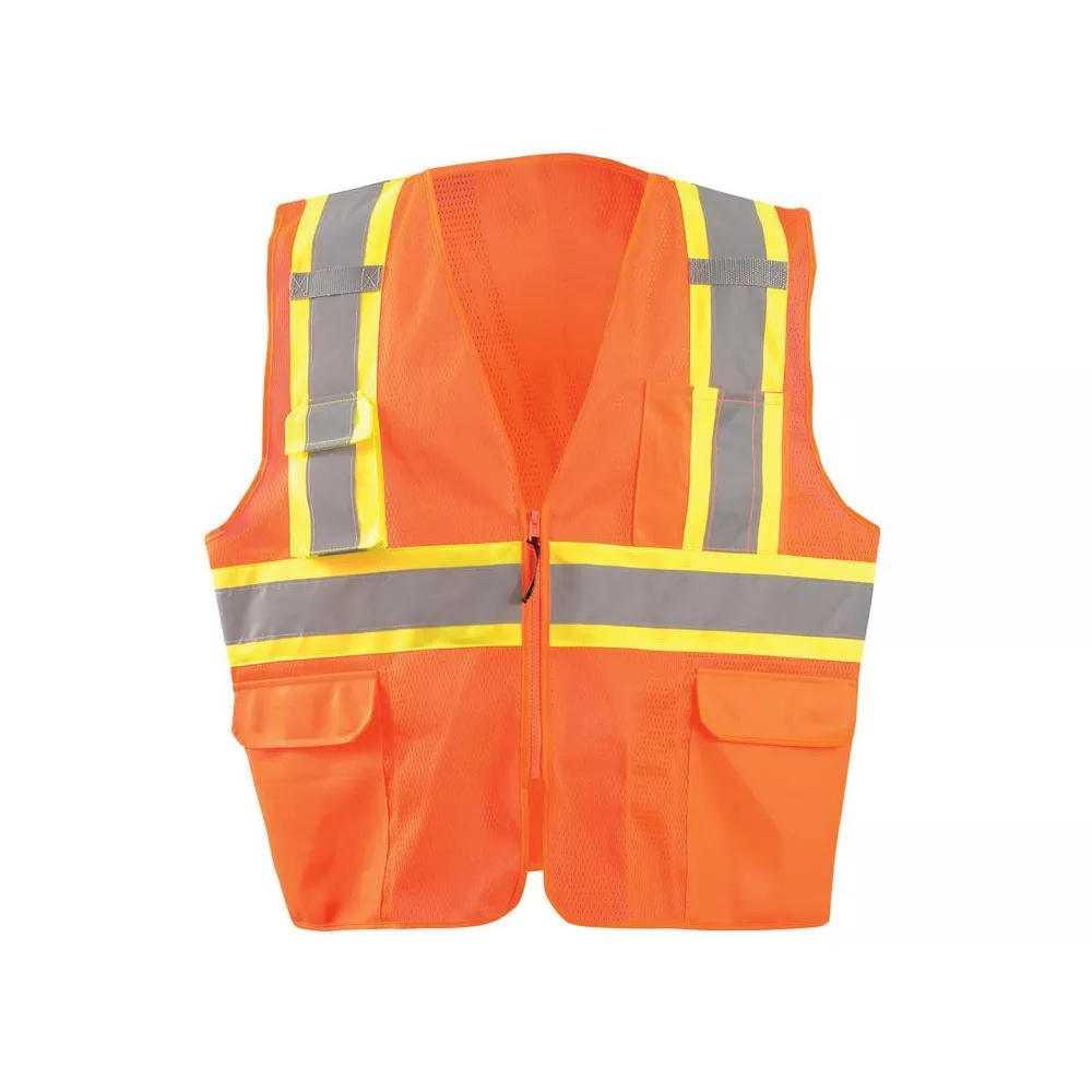 Mesh Design Reflective Warning Safety Clothing High Visibility Reflective Vest With Pockets and Zipper