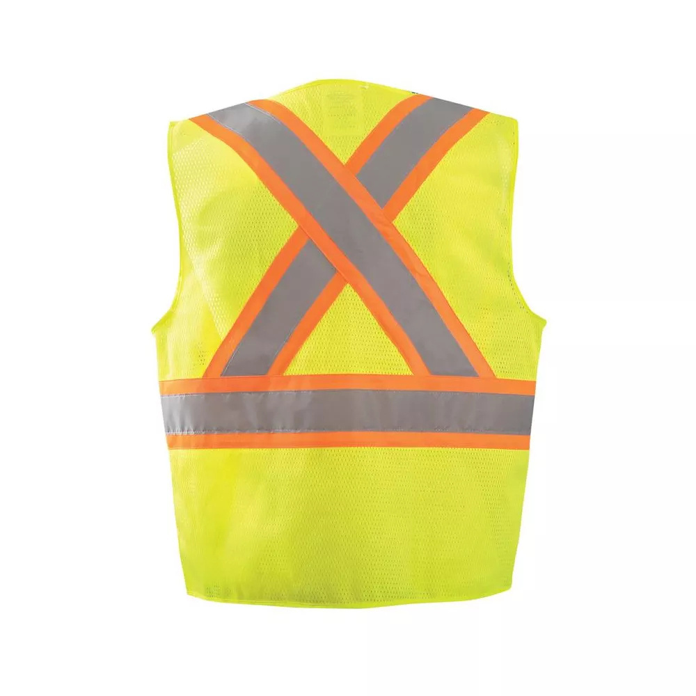 Mesh Design Reflective Warning Safety Clothing High Visibility Reflective Vest With Pockets and Zipper