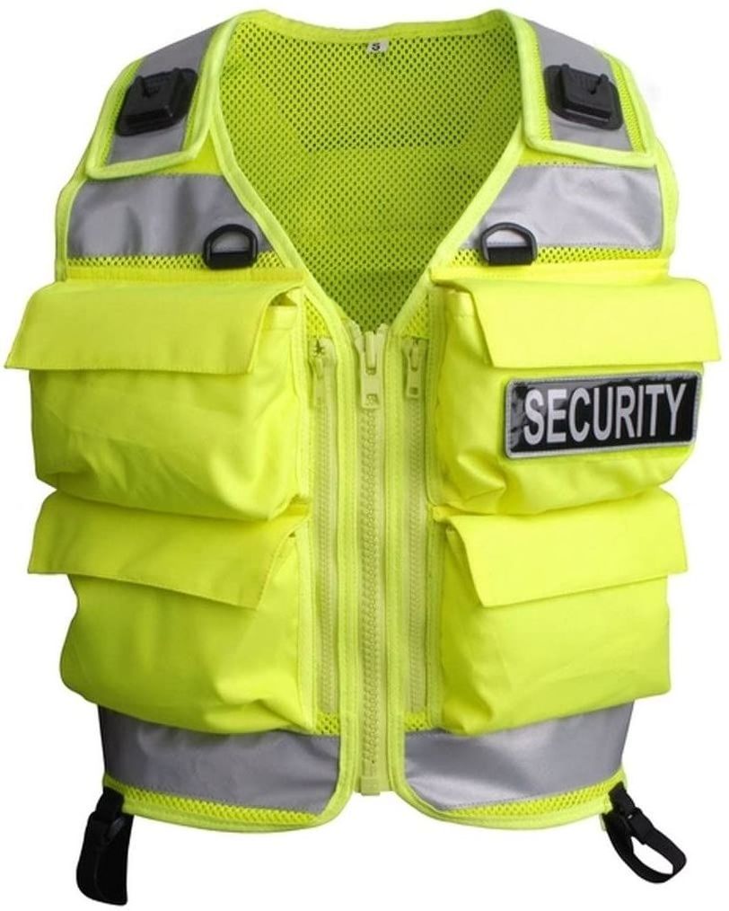 High Visibility Security Work Vests Custom Logo Women Men Industrial Reflective Jacket Orange Black Cotton Hi Vis Safety Vest