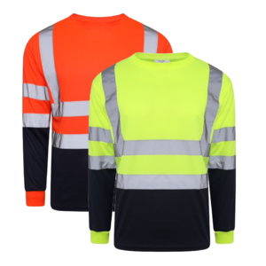 OEM/ODM 100% Polyester Hi Viz Long Sleeve Class 3 Safety Shirt With Reflective Tape Work Safety T Shirts