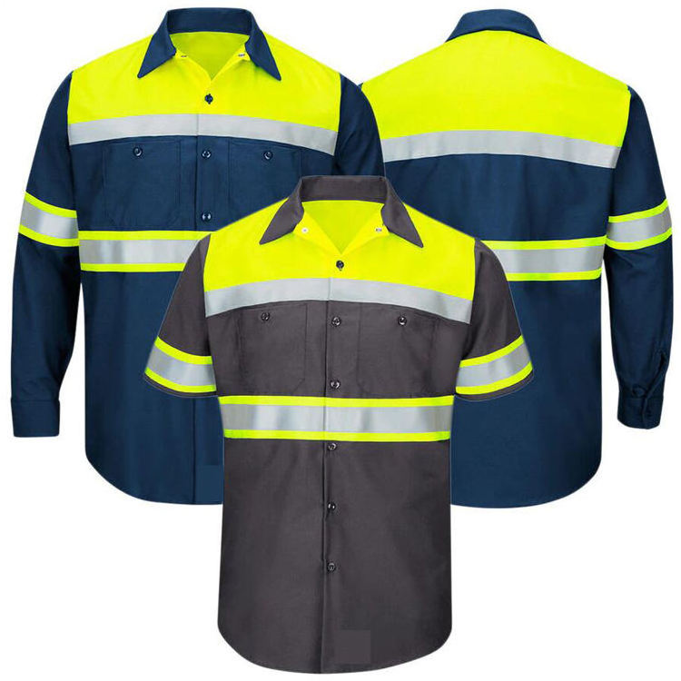 Factory Direct Delivery Safety Reflective Jacket Customized Safety Work Shirt High Visibility Reflective Workwear