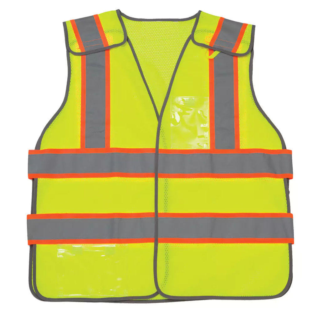 Security Safety Vest With Zipper High Visibility Reflective Vest Road Construction Security Jacket Safety Vest With Pocket