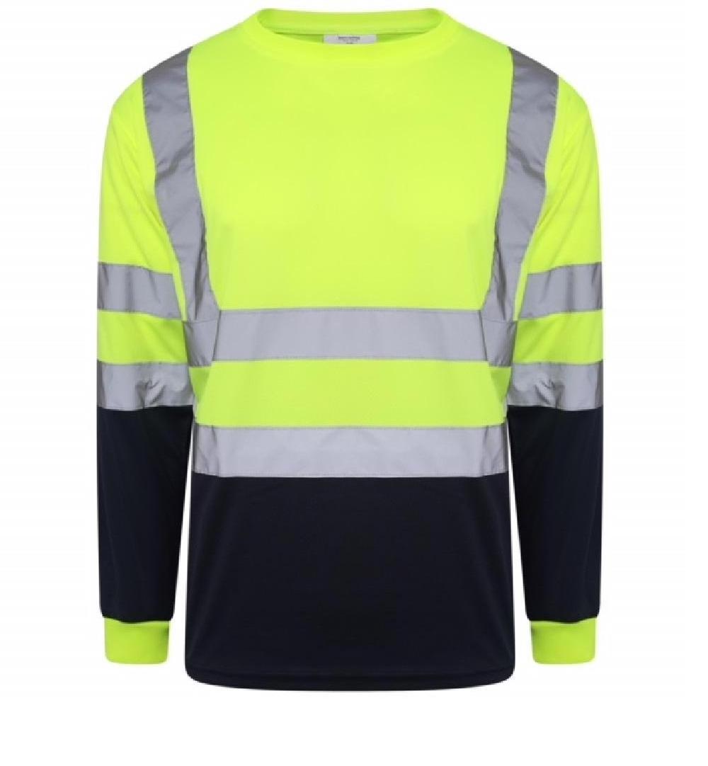 OEM/ODM 100% Polyester Hi Viz Long Sleeve Class 3 Safety Shirt With Reflective Tape Work Safety T Shirts