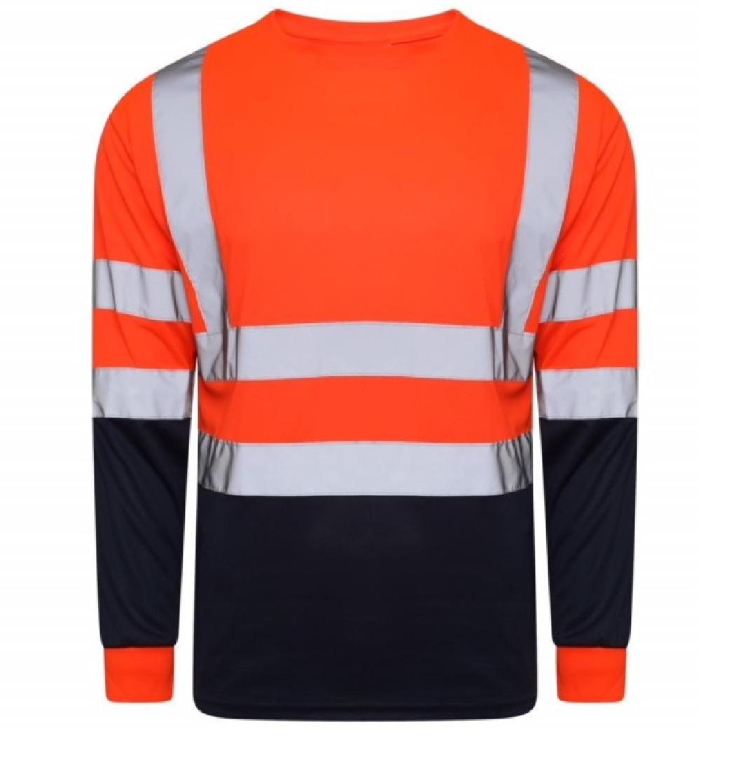 OEM/ODM 100% Polyester Hi Viz Long Sleeve Class 3 Safety Shirt With Reflective Tape Work Safety T Shirts