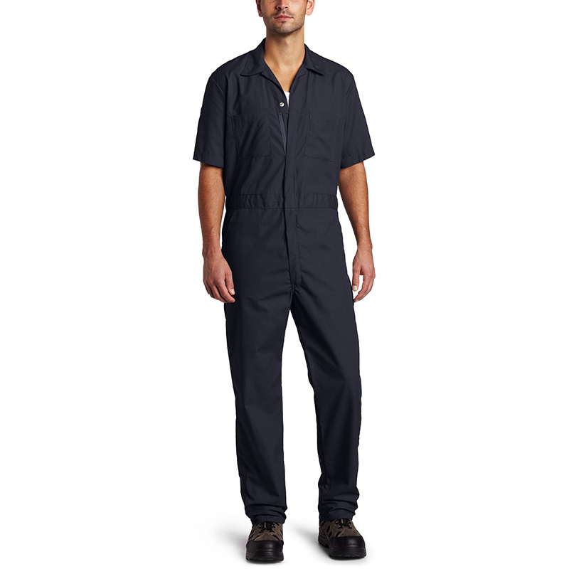 Wholesale Men's Mechanic Construction Coverall Work Suit Jumpsuit Short Sleeve Custom Workwear Uniforms Bib Overall with Pocket