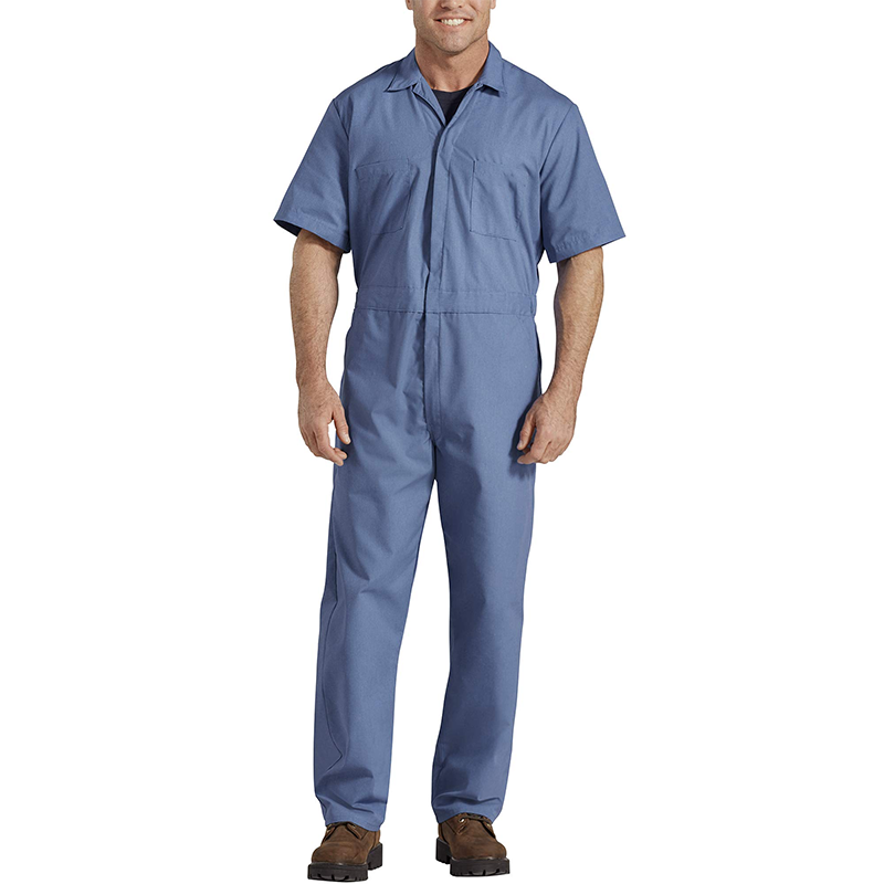 Wholesale Men's Mechanic Construction Coverall Work Suit Jumpsuit Short Sleeve Custom Workwear Uniforms Bib Overall with Pocket