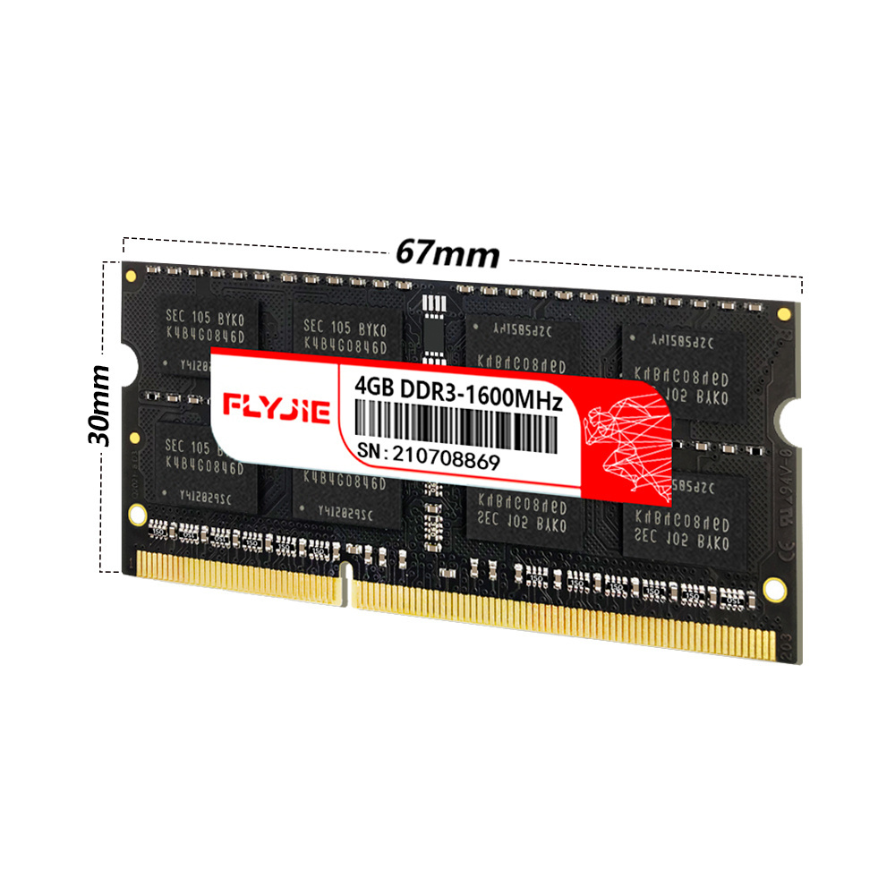 FLYJIE Wholesale 1.35V 1.5V DDR3 Memoria RAM 8GB 1600MHz 1333MHz DDR 3 RAM 4GB SoDIMM Memory For Laptop