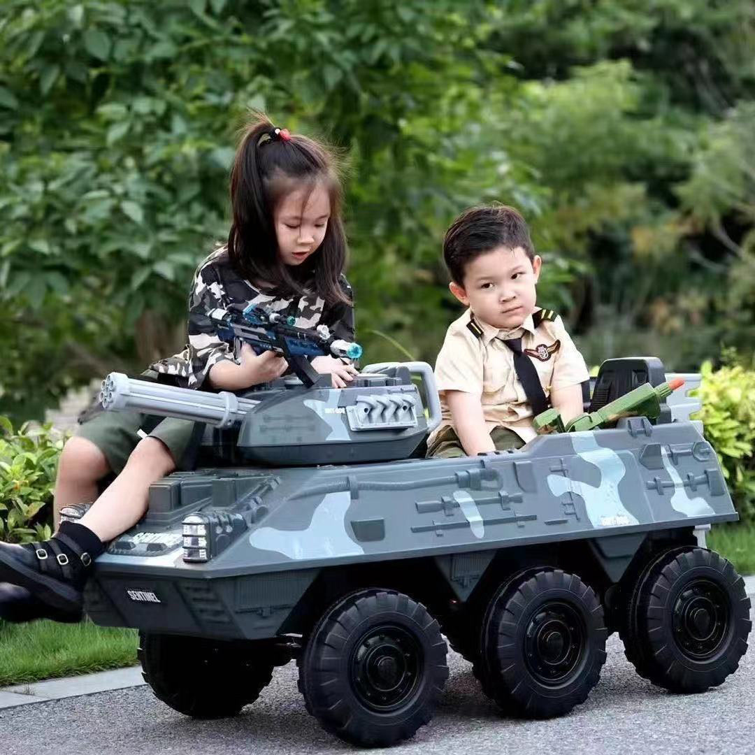 Kids electric ride rechargeable toy car baby toy tank car with remote control