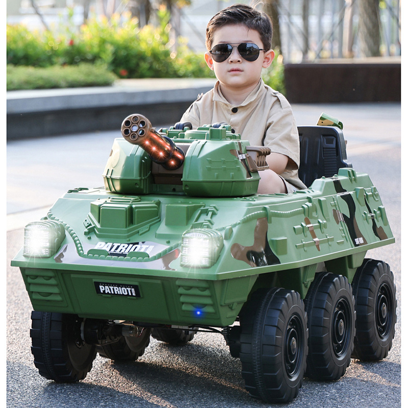 Kids electric ride rechargeable toy car baby toy tank car with remote control