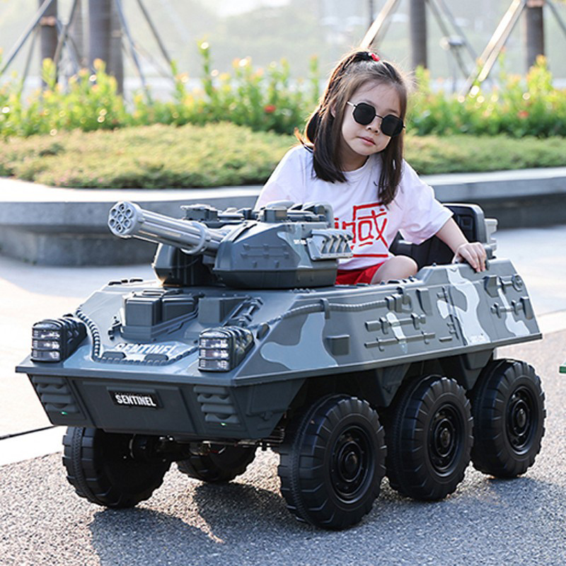 Kids electric ride rechargeable toy car baby toy tank car with remote control