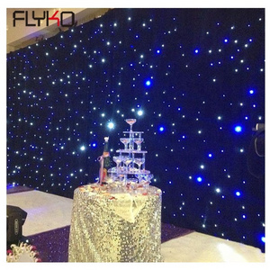 3x7m RGB3in1 fullcolor decorated factory direct sales Fibre optic DMX LED star cloth led stage light backdrop