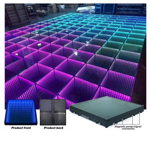 RGB LED Dance Floor Disco Liquid LED 3D Mirror Abyss Dance Floor 3D DJ Stage Lighting Floor For Stage Show Event