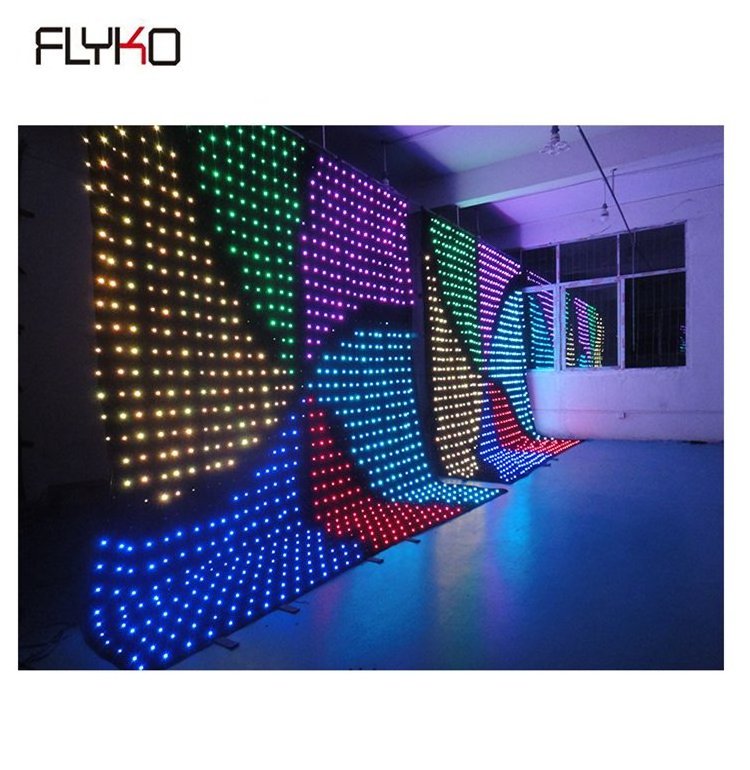 new products P120mm  4x4m 2pcs Stage effect light vision Led curtain no gap indoor used nightclub spot led lights party items