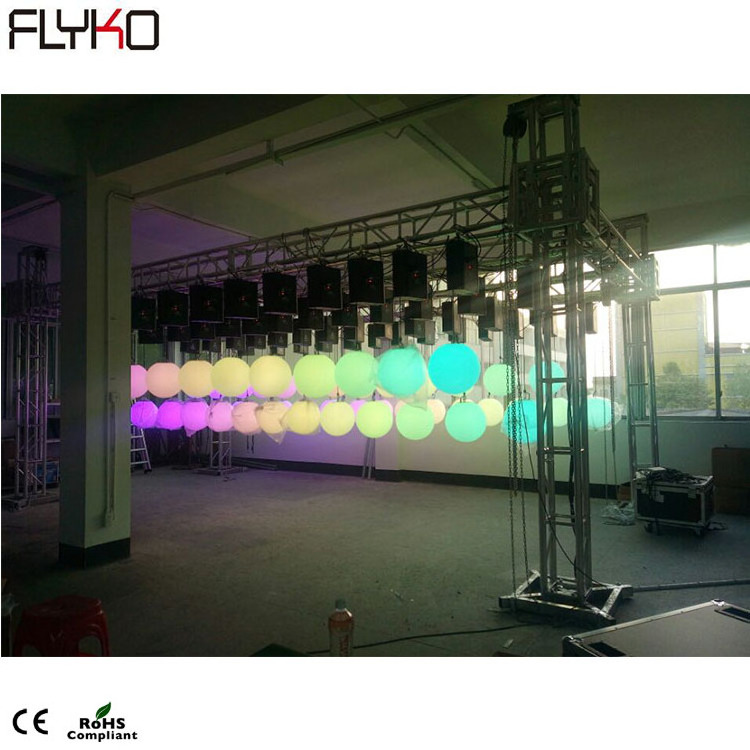 Amusement color changing light hanging lifting DMX LED kinetic ball pendant led light motorized led lifting light ball