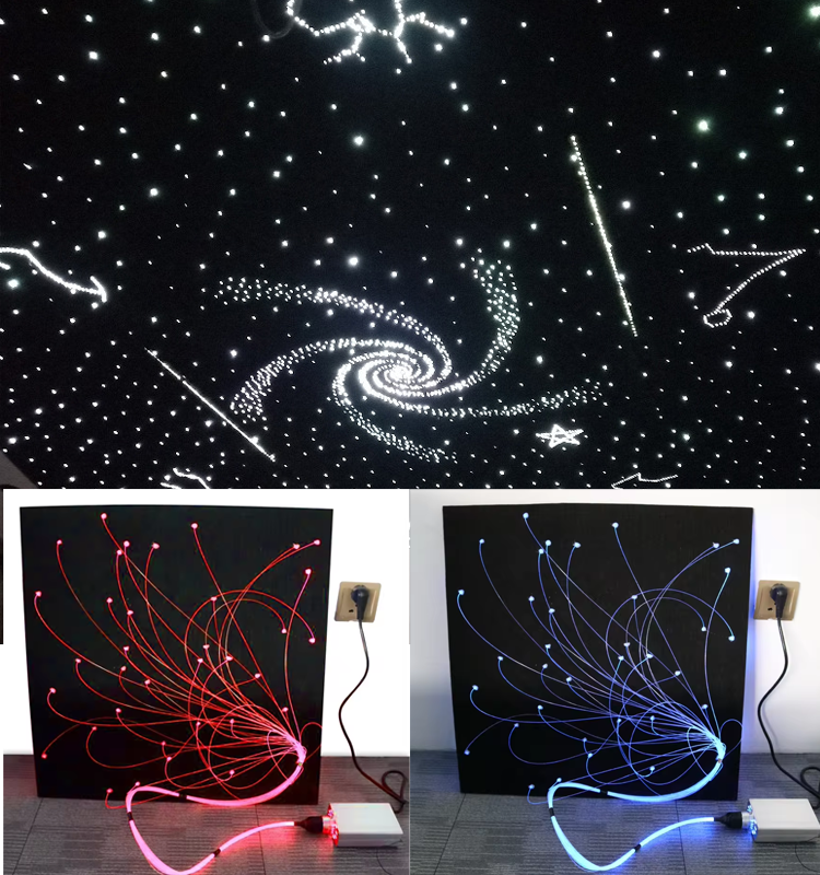 RGBW Smart Led fiber optic starry sky light with WIFI APP Remote Control Waterproof Fiber Optic Curtain Light