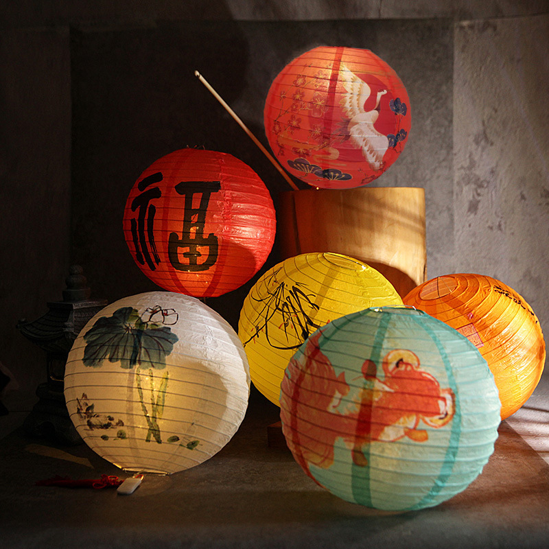 2023 Original Chinese Japanese Paper Lantern for Chinese Oriental Style Paper Hanging Lanterns for Home Banquet Party Decoration