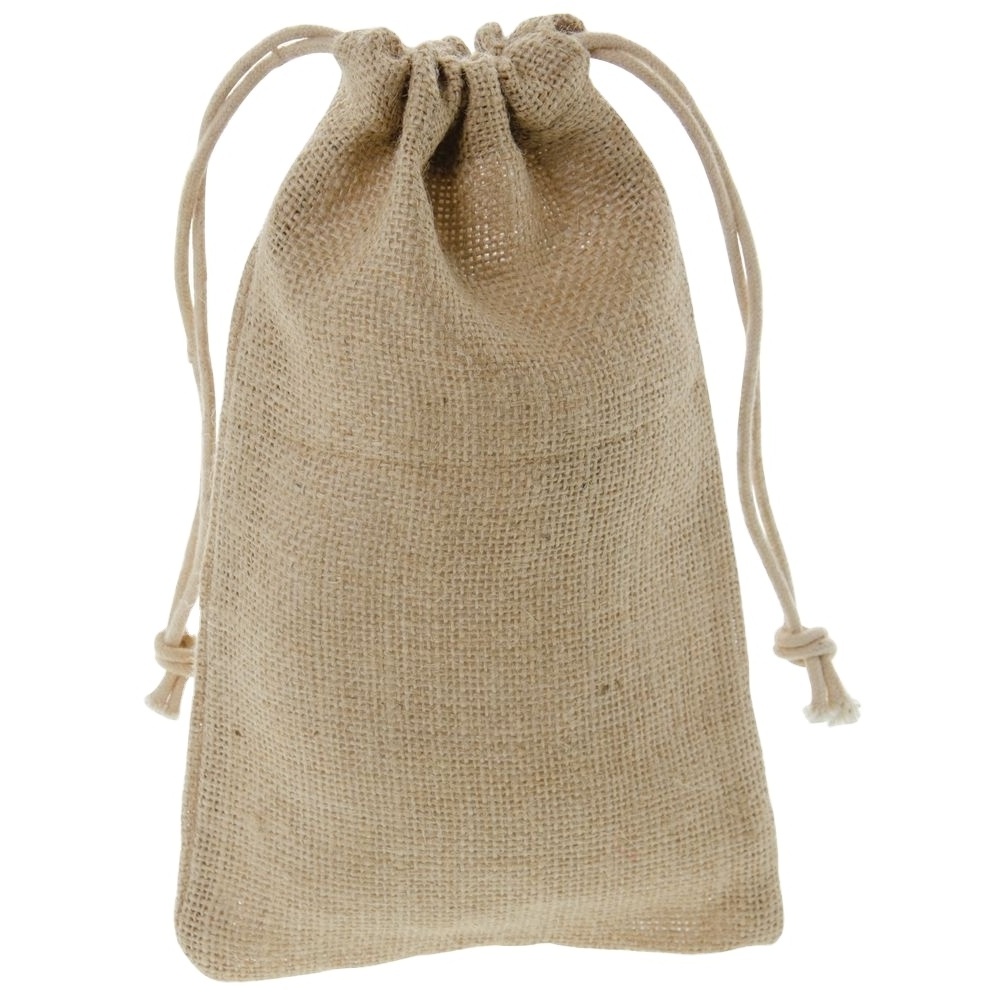 wholesale Recyclable cocoa food rice nut corn coffee bean packing sack drawstring hemp linen jute pouch bag