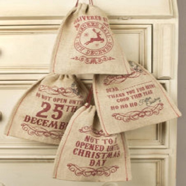 Custom printed gift hessian hemp pouches wholesale hemp jute drawstring bag