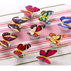 12 PCS Colorful Stick on Mood Light LED Butterflies Night Light Sticker Toy Wall Decoration for Festival Party