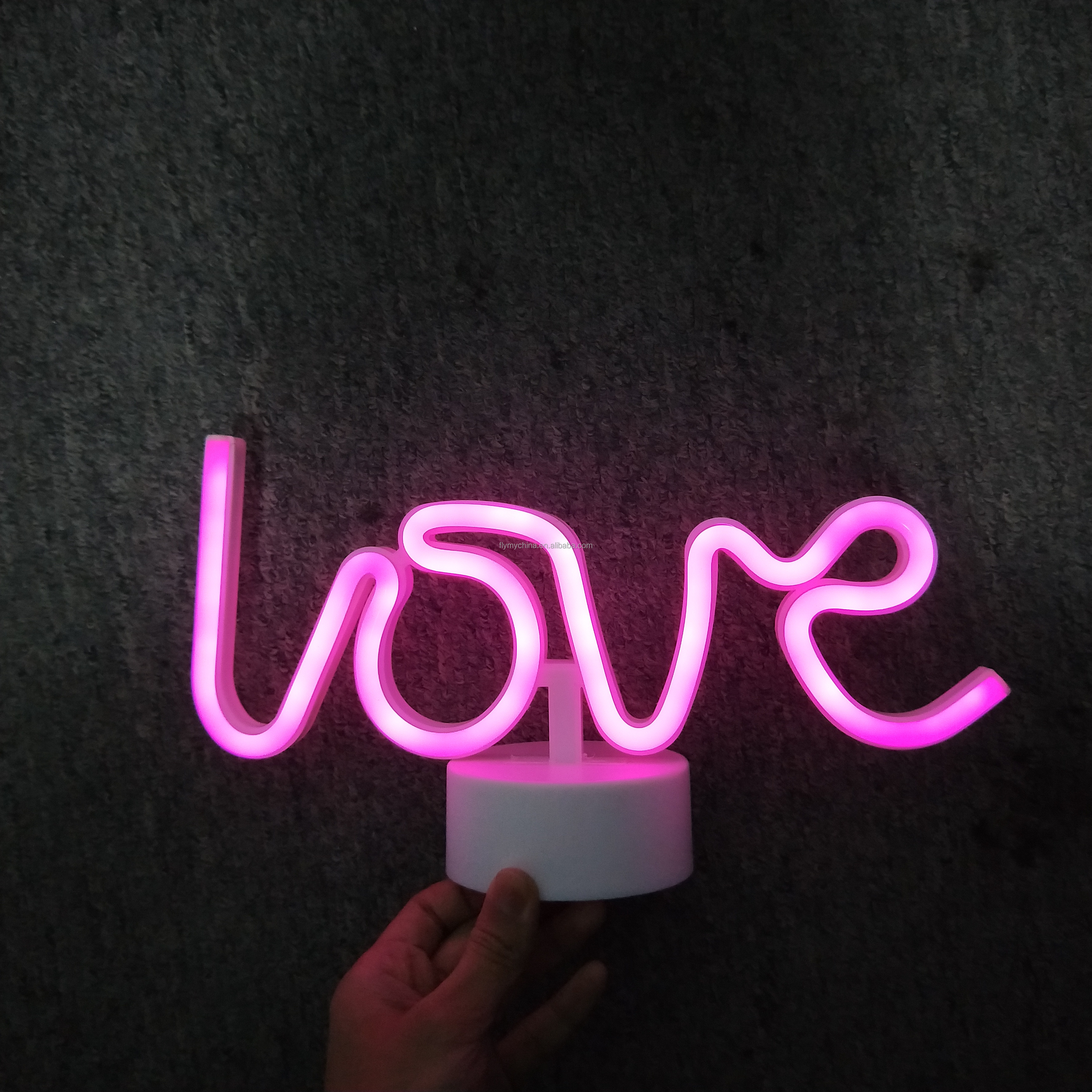 LED Neon Lights Love Shape Night Light Sign Lamp Battery  Powered Nightlight for Indoor Christmas Wedding Birthday