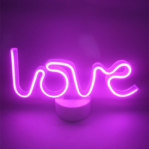 LED Neon Lights Love Shape Night Light Sign Lamp Battery  Powered Nightlight for Indoor Christmas Wedding Birthday