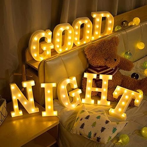 3D Led Marquee Letter Lights and Numbers Light Up 26 Alphabet Letters Sign Birthday Wedding Party Night Lamp