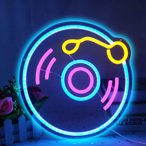 Dimmable Music Neon Light Sign Record Neon Sign Art for Bedroom Bar Birthday Christmas-Hotel Recording Wall Decor Neon Sign