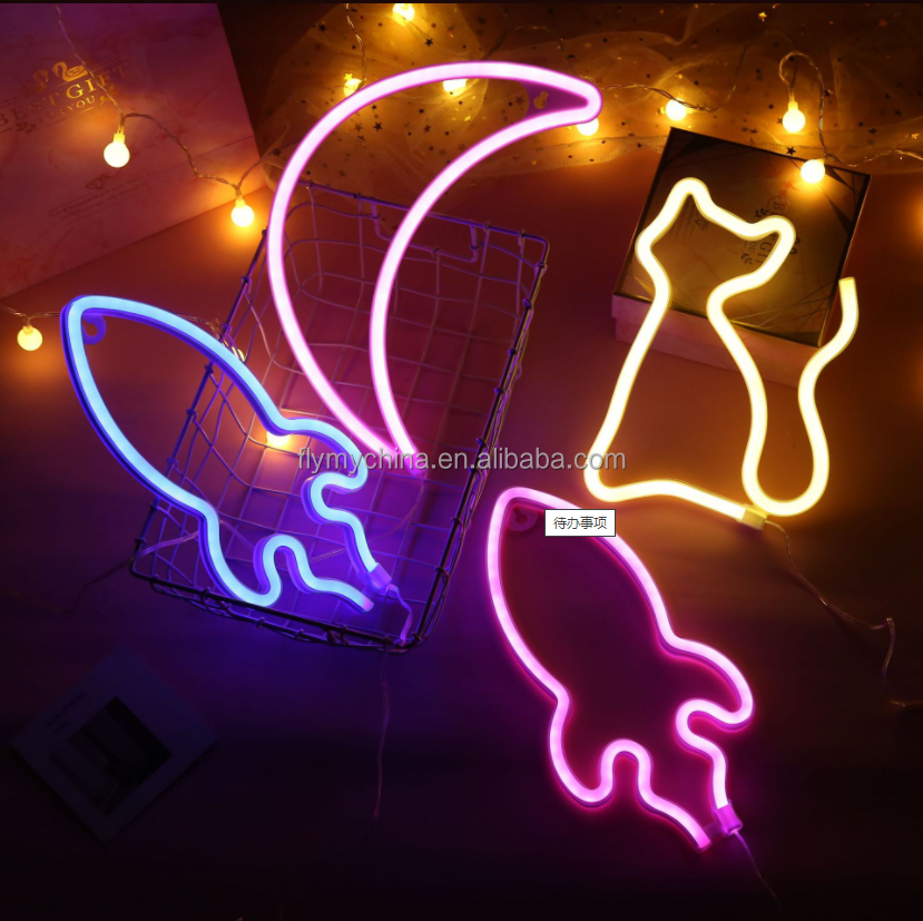 36 Styles LED Banana Hello Wall Art Neon Light Sign Bedroom Decor Hanging Night Lamp Home Party Holiday Decor Xmas Neon light