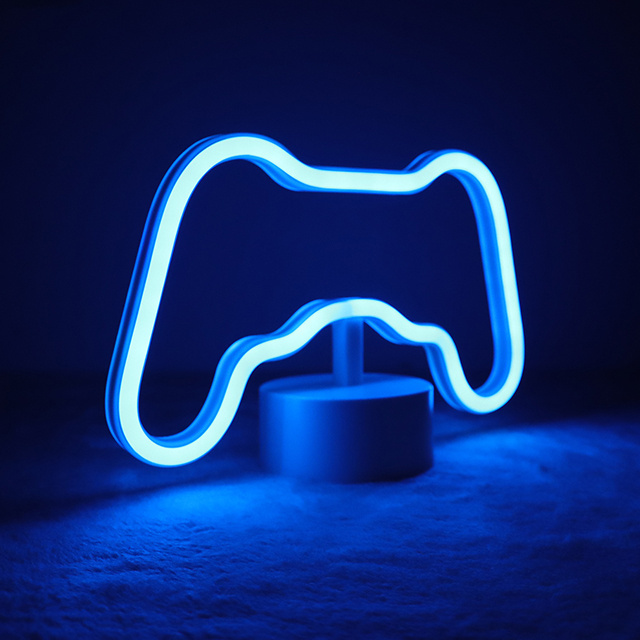 Gamepad Neon Controller Signs for PS bedroom Decor Gaming Neon Sign Stand