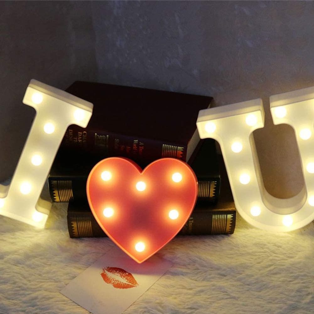 3D Led Marquee Letter Lights and Numbers Light Up 26 Alphabet Letters Sign Birthday Wedding Party Night Lamp