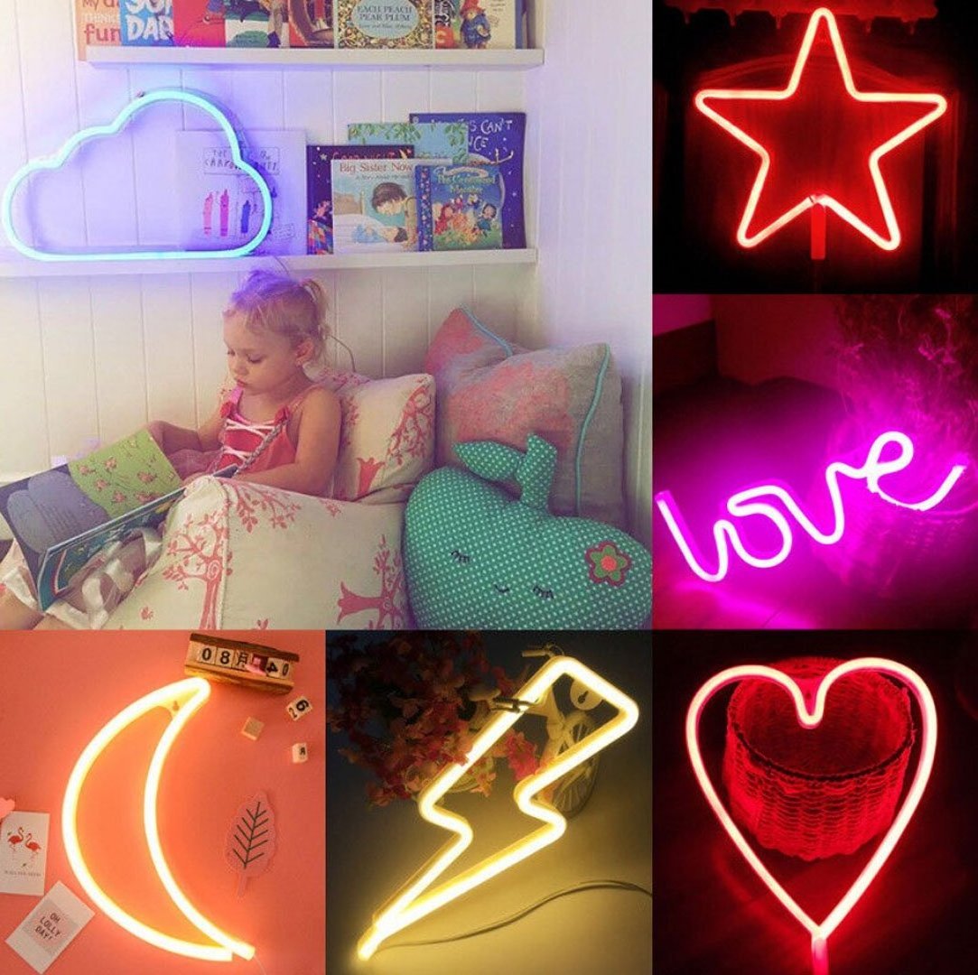 LED Neon Light Banana Hello Wall Art Sign Bedroom Decor Rainbow Hanging Night Lamp Home Party Holiday Decor Xmas Gift