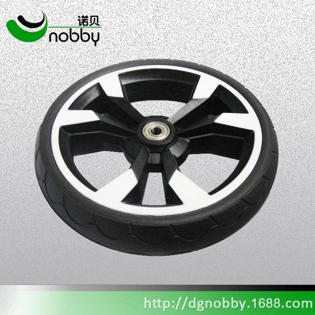 8 inch plastic hub wheel pu foaming light weight wheels for outdoor trolley