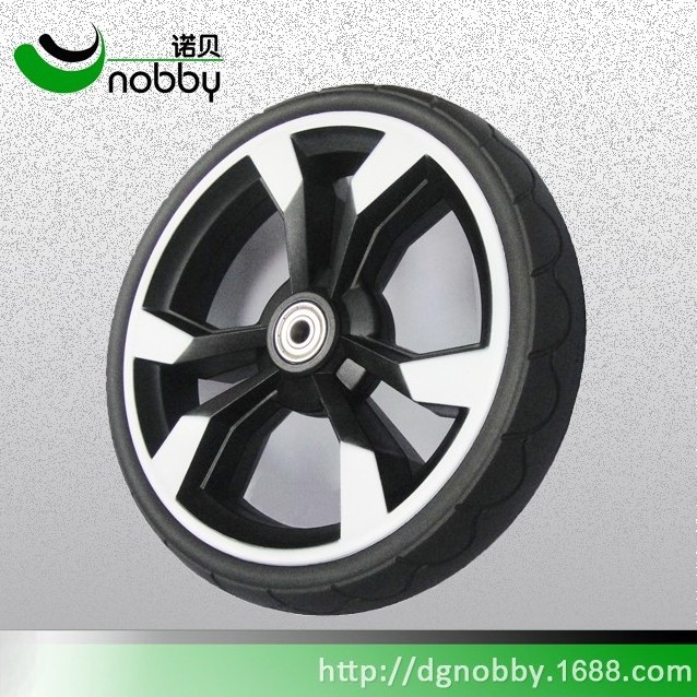 8 inch plastic hub wheel pu foaming light weight wheels for outdoor trolley