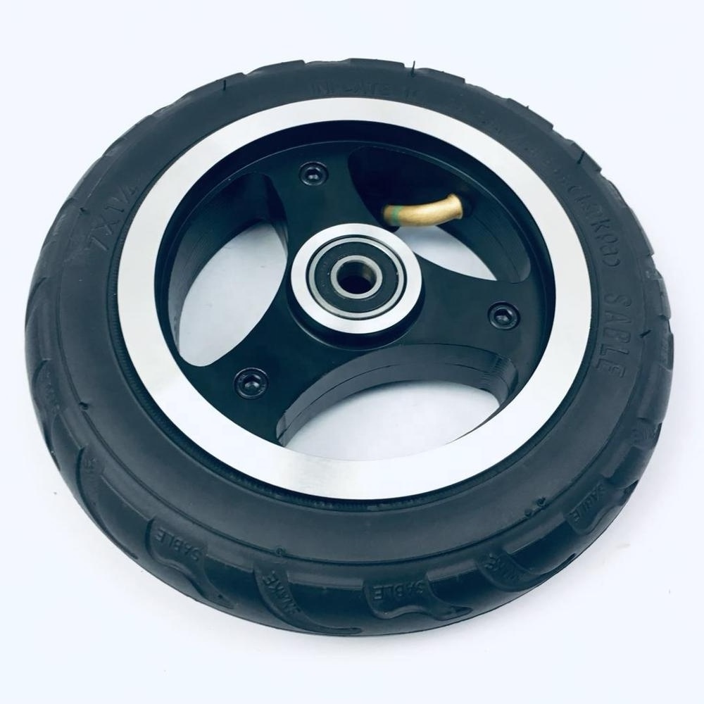 Electric Scooter Wheel Hub with 2 Bearings and Air Tire Aluminum Black Customized 7 Inch 10inch Rims for Electric Scooters 8mm