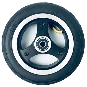 Electric Scooter Wheel Hub with 2 Bearings and Air Tire Aluminum Black Customized 7 Inch 10inch Rims for Electric Scooters 8mm