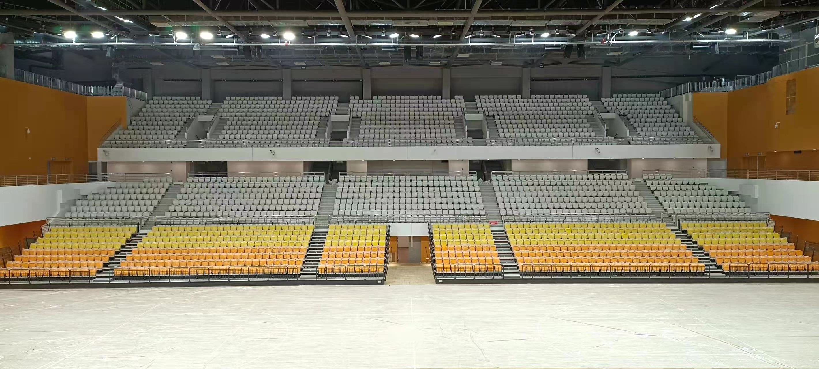 Telescopic Bleacher Electric Grandstand Retractable Seating Solution System with Fabric Chair