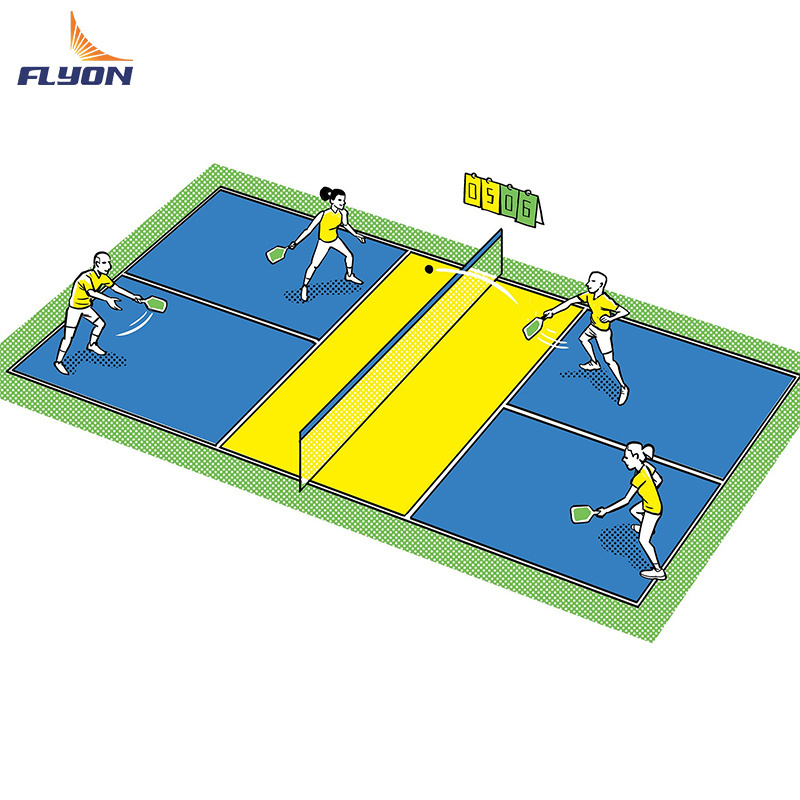 Non Slip Movable Professional Multi-Sport Pickleball Court  Plastic Flooring  for Tennis Basketball outdoor sports flooring