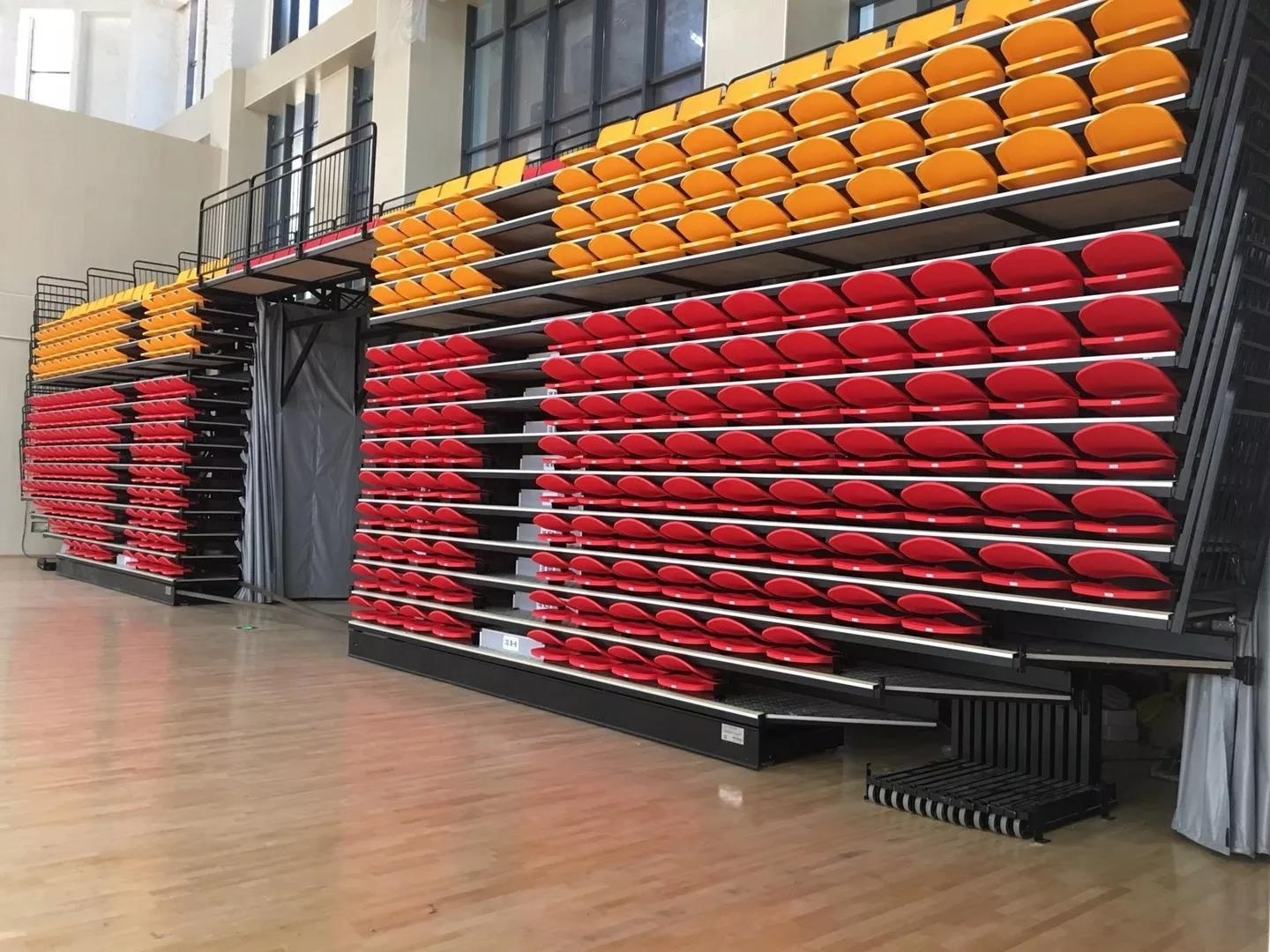 Telescopic Bleacher Electric Grandstand Retractable Seating Solution System with Fabric Chair