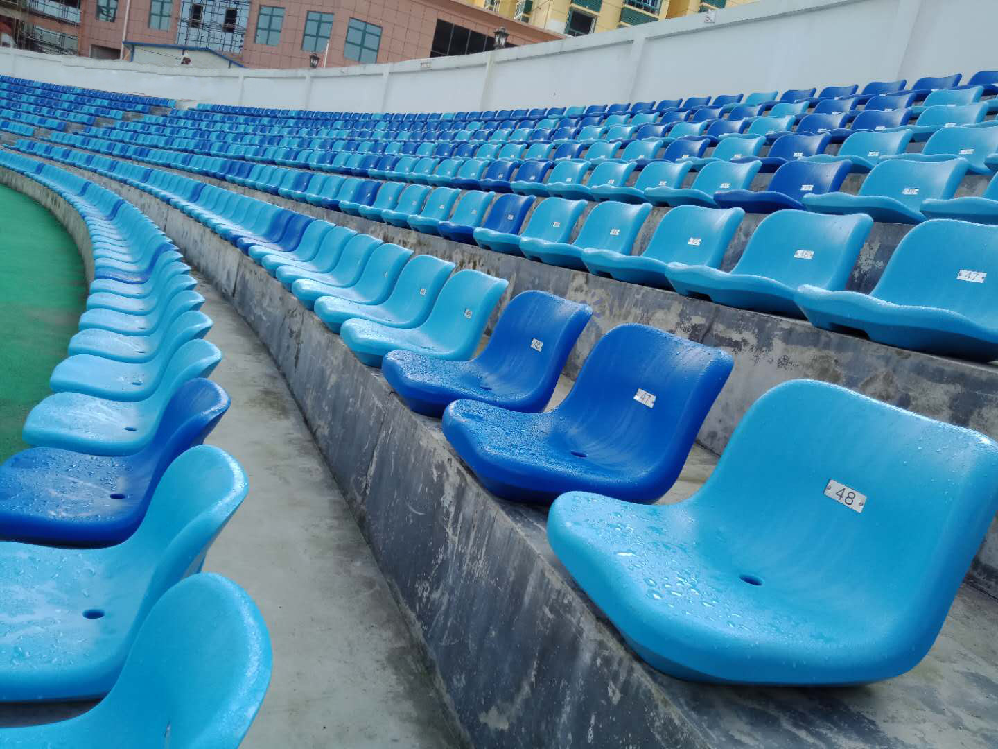 Hot Sale HDPE stadium chair seats with anti-UV and fire resistant